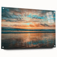 Acrylic print of Daytona scenery with vivid blue and sandy tones, ideal for dining room decor.
