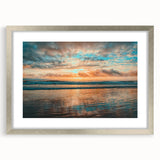 Textured abstract art print of Daytona scenery in muted earth tones, framed in silver, ideal for bedroom art.