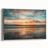 Landscape art painting of Daytona with colorful sky on framed canvas, ideal for living room decor.