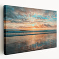 Daytona beach scene on large stretched canvas, featuring soft pastel colors, ideal for kitchen wall art.