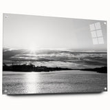 Large abstract wall art depicting a Delaware landscape, in muted earth tones on acrylic glass.