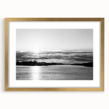 Extra large abstract art print of Delaware scenery in gold frame, featuring textured design in earth tones.