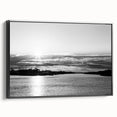 Black and white landscape art painting of Delaware scenery on framed canvas, suitable for bedroom wall decor.