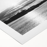 Art Deco poster featuring the Delaware skyline in muted blue and gray tones on a rolled canvas.