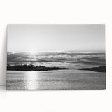 Black and white stretched canvas featuring a detailed Delaware scenery, ideal for kitchen wall art.