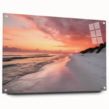 Acrylic print of Fort Lauderdale skyline in muted blues and greens, suitable for bedroom or dining room decor.