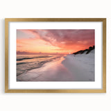Extra large abstract art print of Fort Lauderdale scenery in muted earth tones on a framed canvas.
