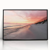 Large abstract wall art depicting Fort Lauderdale scenery in muted gray and blue tones, framed acrylic.