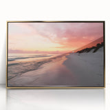 Mid-century modernist art depicting Fort Lauderdale scenery in muted gold tones on framed acrylic.