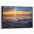 Black and white framed canvas of Florida Keys landscape, ideal for bedroom wall decor.