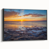 Black and white framed canvas of Florida Keys landscape, ideal for bedroom wall decor.