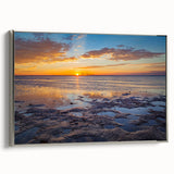 Framed canvas featuring a colorful Florida Keys landscape painting, ideal for enhancing a living room or office space.