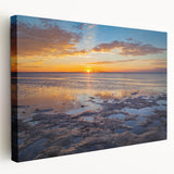 Scenic Florida Keys landscape on stretched canvas, featuring vibrant blue and green tones, suitable for kitchen wall art.