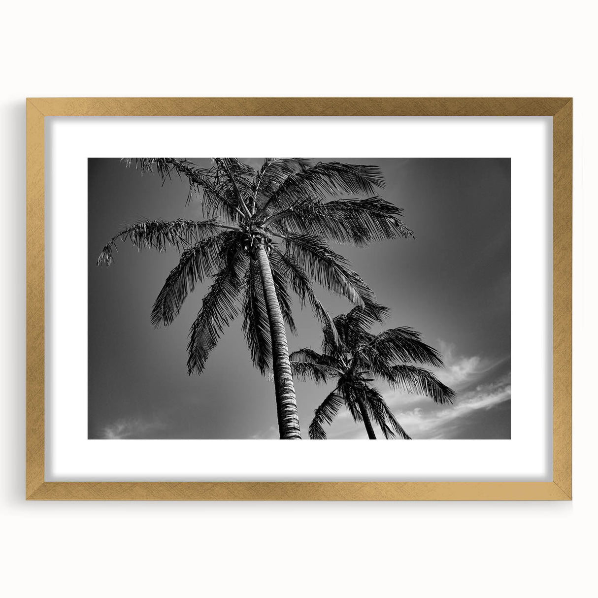 Extra large abstract art print of Miami skyline in textured style with gold frame, ideal for living room decor.