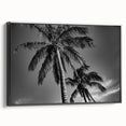 Black and white framed canvas of Miami landscape, ideal for bedroom wall art.
