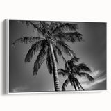 Vintage poster art of Miami skyline in vibrant colors on a large framed canvas, suitable for living room decor.