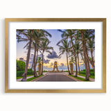 Extra large abstract art print depicting a textured scenery of Palm Beach.