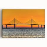 Black and white large art print of Tampa skyline on stretched canvas, suitable for kitchen wall art.