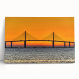 Black and white stretched canvas of Tampa skyline, ideal for kitchen wall art or bedroom ambiance.