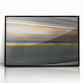 Large abstract wall art of Atlanta skyline in muted gray, acrylic print in black frame, ideal for modern office decor.