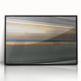 Large abstract wall art of Atlanta skyline in muted gray, acrylic print in black frame, ideal for modern office decor.
