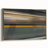 Framed canvas wall art featuring a vintage-style landscape of the Atlanta skyline in gold and black tones.