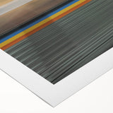 Art deco poster of Atlanta skyline in monochrome shades on rolled canvas, suitable for dining room wall art.