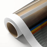 Art Deco style Atlanta skyline on rolled canvas, with pastel shades, ideal for nursery wall art.