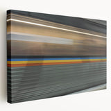 Atlanta skyline in muted gray and blue tones on a stretched canvas, suitable for kitchen wall art.