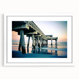 Abstract art print of Savannah landscape in muted earth tones on a framed white canvas, suitable for dining room decor.