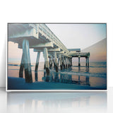 Art deco poster of Savannah, Georgia, in muted pastel colors on white framed acrylic, suitable for nursery wall art.