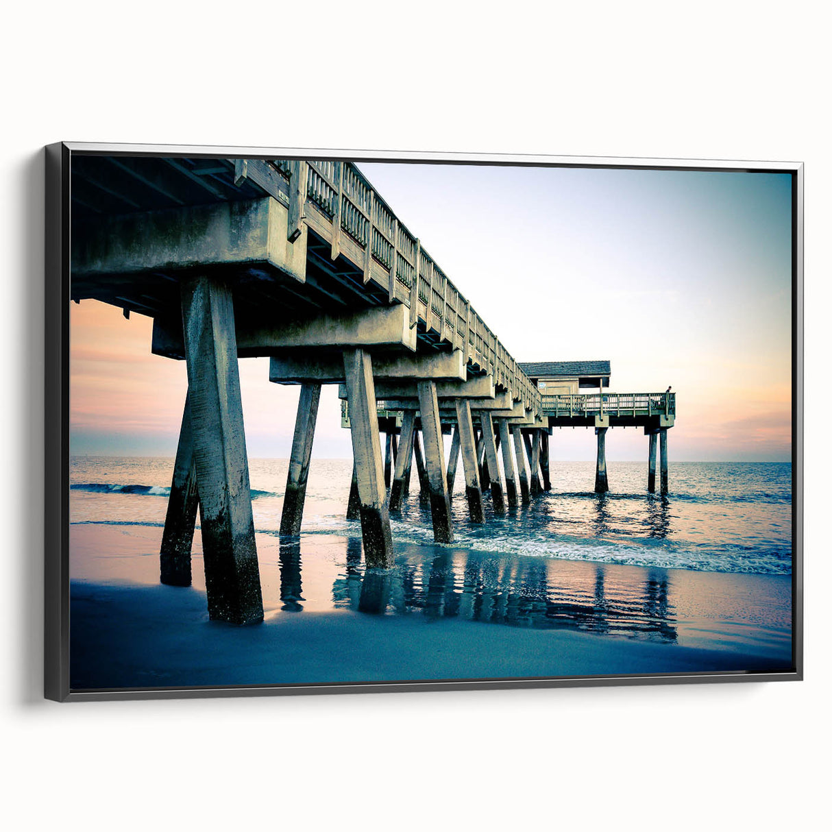 Black and white framed canvas of Savannah landscape in vintage poster style, suitable for bedroom decor.