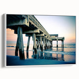 Framed canvas of vintage poster art depicting colorful Savannah scenery, ideal for living room decor.