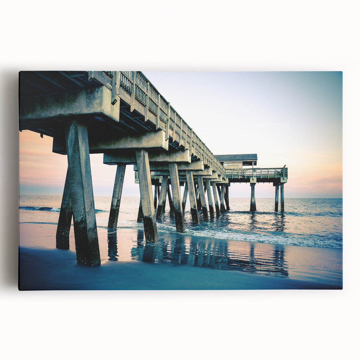 Black and white stretched canvas of Savannah, Georgia skyline, suitable as large kitchen wall art.