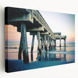 Savannah, Georgia cityscape in muted earth tones on a large stretched canvas, ideal for kitchen wall art.