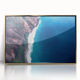 Framed acrylic print of a serene Kauai landscape in soft pastel hues, ideal for modern art wall decor.