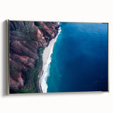 Landscape art painting of Kauai, Hawaii, featuring vibrant green and blue tones on a framed canvas.