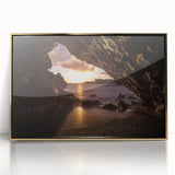 Mid-century modernist style large art print of a Maui, Hawaii landscape in vibrant colors on a framed acrylic.