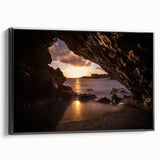Black and white framed canvas of a Maui landscape, ideal for bedroom wall art with a vintage poster style.