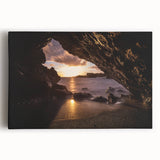 Black and white stretched canvas of Maui scenery, ideal for kitchen wall art.