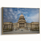 Framed canvas depicting a vintage-style Idaho landscape with muted earth tones, ideal for bedroom wall decor.