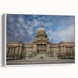 Vintage poster art of Idaho scenery on a framed canvas, featuring colorful art in extra large size.