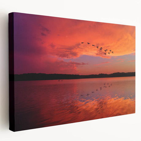Wide canvas print of Lake Michigan with soft blue and gray tones, suitable for kitchen wall art.