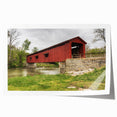 Rolled canvas print of Indiana scenery with soft pastel colors, suitable for dining room wall art.