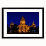 Abstract art print depicting vibrant, textured colors of an Iowa scenery on a large framed canvas.