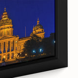 Textured black wall art featuring a vibrant, colorful Iowa landscape on extra large framed canvas.