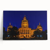 Large black and white stretched canvas of a serene Iowa landscape, ideal for kitchen wall art or bedroom decor.