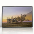 Large abstract wall art depicting Kansas scenery in muted earth tones on a framed acrylic.