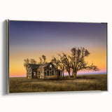 Landscape art painting featuring a Kansas scenery on a framed canvas.