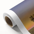 Art Deco-style poster of Kansas scenery on rolled canvas, featuring muted earth tones, ideal for nursery wall art.